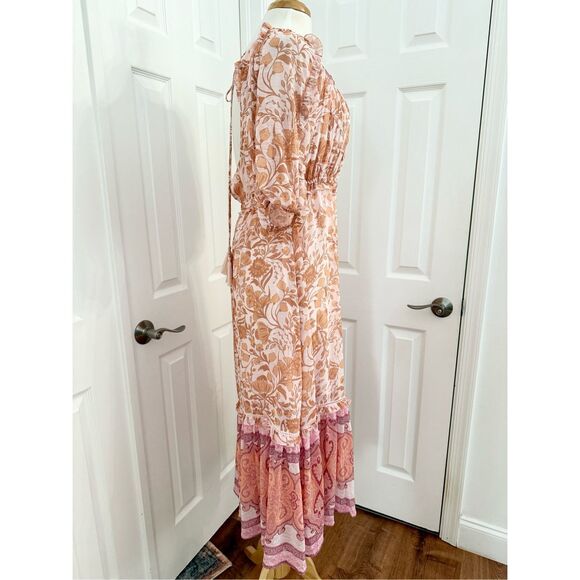 Super Natural by Secret Mission Womens Pink Orange Aviana Maxi Dress Size Medium - Picture 3 of 6